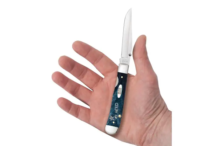 Case Embellished Smooth Kickstart TrapperLock Folding Knife w/Dad Shield and Pocket Clip - view 5